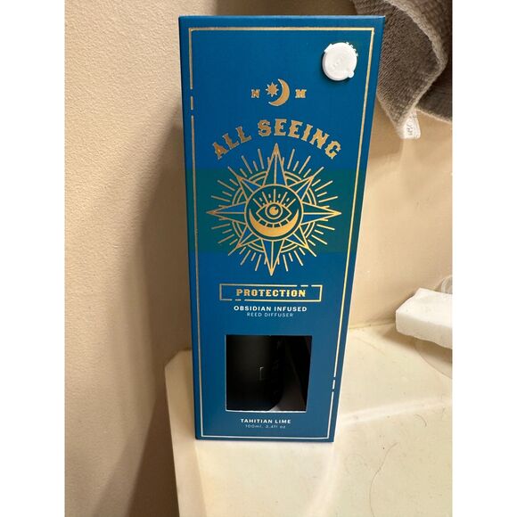 North Muse All Seeing Protection Obsidian Infused Reed Diffuser Tahitian Lime - Picture 1 of 4